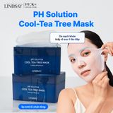Hộp 24 Mặt Nạ làm dịu da nhạy cảm và hỗ trợ cấp ẩm kịp thời Lindsay PH Solution Cool-Tea Tree Mask 300g (hộp 24 Miếng)