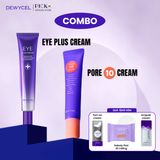 Dewycel Bộ 2 món Kem dưỡng mắt Eyeplus, Kem giảm mụn Pore10