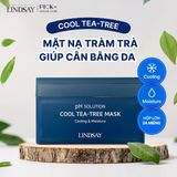 Hộp 24 Mặt Nạ làm dịu da nhạy cảm và hỗ trợ cấp ẩm kịp thời Lindsay PH Solution Cool-Tea Tree Mask 300g (hộp 24 Miếng)