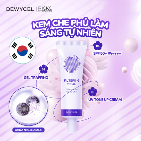 Kem nâng tông da, làm trắng, cải thiện nếp nhăn, chống nắng Dewycel Filtering Cream 40ml