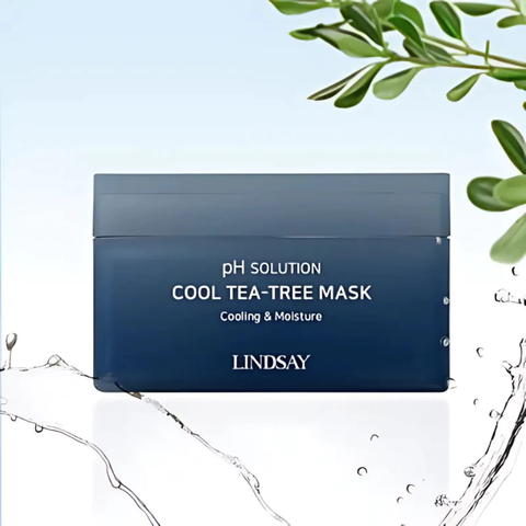 Hộp 24 Mặt Nạ làm dịu da nhạy cảm và hỗ trợ cấp ẩm kịp thời Lindsay PH Solution Cool-Tea Tree Mask 300g (hộp 24 Miếng)