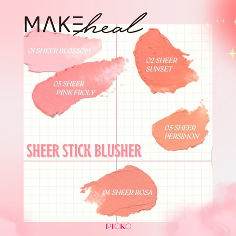 Bộ sản phẩm 2 món Makeheal 1.P.L Ampoule Glow Foundation và Makeheal Sheer Stick Blusher 03 PinkFlory + Tặng 3 gói kem nền Makeheal mini