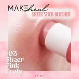 Bộ sản phẩm 2 món Makeheal 1.P.L Ampoule Glow Foundation và Makeheal Sheer Stick Blusher 03 PinkFlory + Tặng 3 gói kem nền Makeheal mini