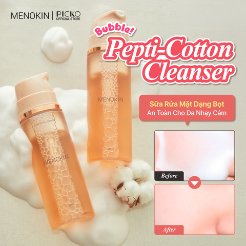 Sữa rửa mặt dạng bọt Menokin Pepti-Cotton Cleanser 200ml