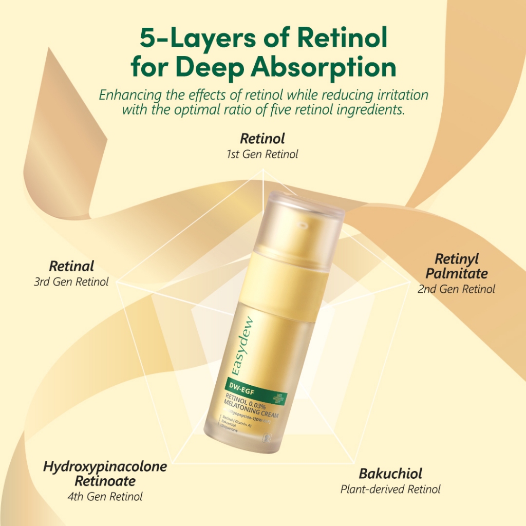 Tinh Chất Dưỡng Trắng, Cải Thiện Nếp Nhăn Easydew DW-EGF Retinol 0.03% Melatoning Cream (Basic) 30ML