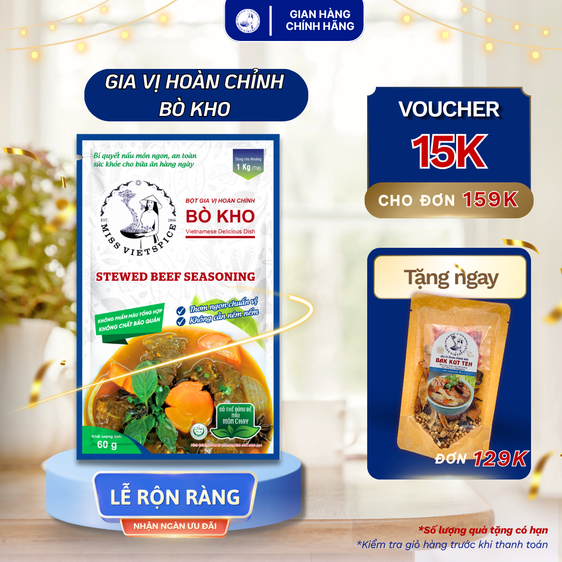  Gói gia vị hoàn chỉnh nấu Bò kho 