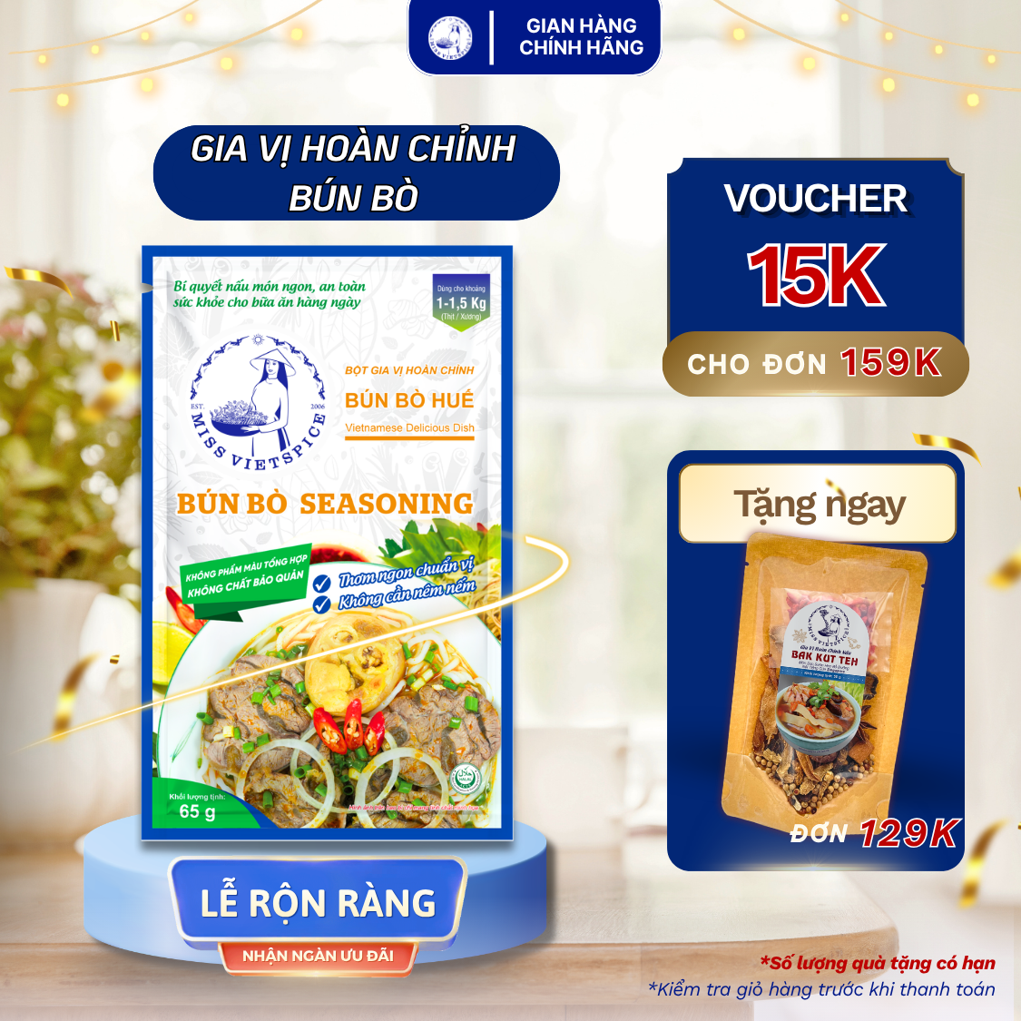  Gói gia vị hoàn chỉnh nấu Bún bò 