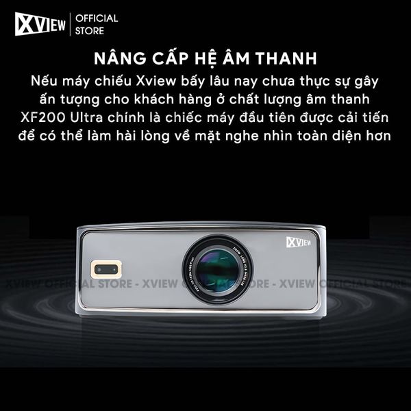 Xview XF200 Ultra - Máy chiếu LED LCD sáng nhất hiện nay, độ sáng lên đến 1.800 ansi, phân giải thực chuẩn Full HD 1080p, hỗ trợ hệ điều hành Android TV mượt mà và chân giá truyền động điện tử thông minh