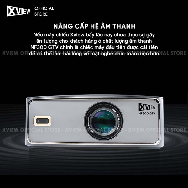 Xview NF300 GTV - Máy chiếu LED LCD tích hợp Google TV và Netflix bản quyền, độ sáng lên đến 1.800 ansi, phân giải thực chuẩn Full HD 1080p, hỗ trợ đầu vào Full HD mượt mà và chân giá truyền động điện tử thông minh