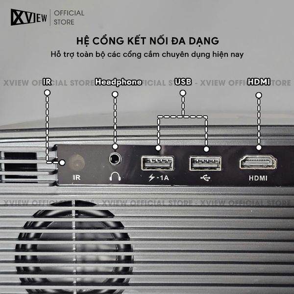 Xview NF300 GTV - Máy chiếu LED LCD tích hợp Google TV và Netflix bản quyền, độ sáng lên đến 1.800 ansi, phân giải thực chuẩn Full HD 1080p, hỗ trợ đầu vào Full HD mượt mà và chân giá truyền động điện tử thông minh