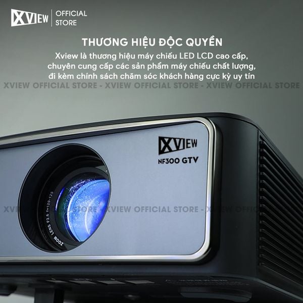 Xview NF300 GTV - Máy chiếu LED LCD tích hợp Google TV và Netflix bản quyền, độ sáng lên đến 1.800 ansi, phân giải thực chuẩn Full HD 1080p, hỗ trợ đầu vào Full HD mượt mà và chân giá truyền động điện tử thông minh