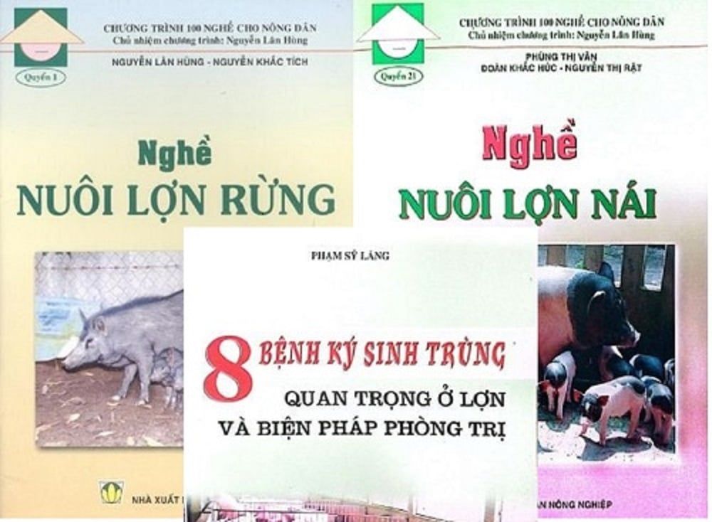  Sách - Combo Nghề Nuôi Lợn Rừng - Lợn Nái - 8 Bệnh Ký Sinh Trùng 