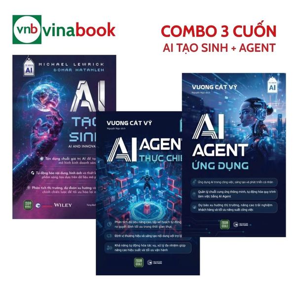 Combo 3 cuốn sách AI tạo sinh + AI Agent thực chiến + AI Agent ứng dụng - 1980Books