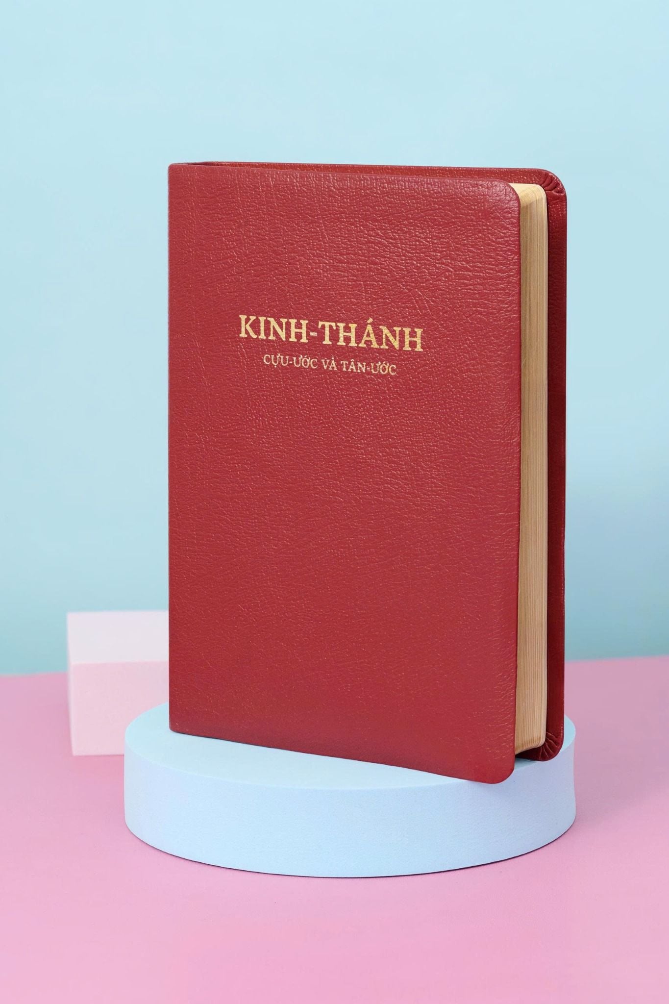  Kinh Thánh - Cựu Ước Và Tân Ước - Bìa Da - Màu Đỏ 