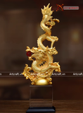  Quà Tặng Ấn Rồng bằng đồng vàng dát vàng 24K kích thước cao 18cm 