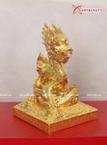  Quà Tặng Ấn Rồng bằng đồng vàng dát vàng 24K kích thước cao 29cm 