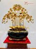  Quà Tặng Chậu Hoa Lan 9 cành bầu dục mạ vàng 24K kích thước cao 53x58cm 
