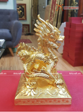  Quà Tặng Ấn Rồng bằng đồng vàng dát vàng 24K kích thước cao 25cm 