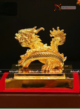  Quà Tặng Ấn Rồng bằng đồng vàng dát vàng 24K kích thước cao11cm 