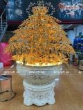  Quà Tặng Chậu Hoa Lan 100 cành mạ vàng 24K kích thước cao 1m97 rộng 1m40cm 