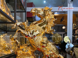  Quà Tặng Sếp Tượng Mã Đáo Thành Công mạ vàng 24K kích thước 32x24 cm 