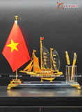  Cột cờ bằng đồng vàng mạ vàng 24K kích thước 34x9x35cm 