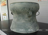  Quà Tặng Trống Đồng Đông Sơn đồng đỏ hun nâu giả cổ hoa văn chìm đường kính 36cm 