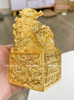  Quà Tặng Ấn Rồng bằng đồng vàng dát vàng 24K kích thước cao12cm 