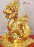  Quà Tặng Ấn Rồng bằng đồng vàng dát vàng 24K kích thước cao 29cm 
