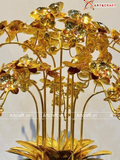  Quà Tặng Chậu Hoa Lan 10 cành mạ vàng 24K kích thước cao 62cm 