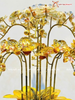  Quà Tặng Chậu Hoa Lan 9 cành bầu dục mạ vàng 24K kích thước cao 58x48cm 