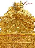  Quà Tặng Ấn Rồng bằng đồng vàng dát vàng 24K kích thước 15x15cm 