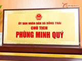  Quà tặng Biển Chức Danh bằng đồng mạ vàng 24K làm theo nhu cầu kích thước 15x30cm 