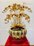  Quà Tặng Chậu Hoa Lan 10 cành mạ vàng 24K kích thước cao 60cm 