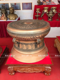  Quà Tặng Trống Đồng Đông Sơn đồng đỏ hun nâu giả cổ hoa văn chìm đường kính 50cm 