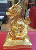  Quà Tặng Ấn Rồng bằng đồng vàng dát vàng 24K kích thước cao 25cm 
