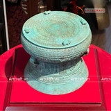  Quà Tặng Trống Đồng Đông Sơn đồng đỏ hun nâu giả cổ hoa văn chìm đường kính 45cm 