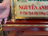  Quà tặng Biển Chức Danh bằng đồng mạ vàng 24K kích thước cao 23 x ngang 36cm 