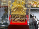  Quà Tặng Ấn Rồng bằng đồng vàng dát vàng 24K kích thước 22cm 