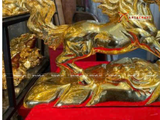  Quà Tặng Sếp Tượng Mã Đáo Thành Công dát vàng 24k kích thước 27x35x10cm 