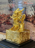  Quà Tặng Ấn Rồng bằng đồng vàng dát vàng 24K kích thước 18x10cm 