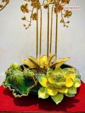  Quà Tặng Chậu Hoa Lan mạ vàng 24K kích thước cao 56cm 