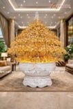  Quà Tặng Chậu Hoa Lan 100 cành mạ vàng 24K kích thước cao 1m97 rộng 1m40cm 