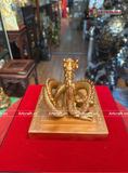  Quà Tặng Ấn Rồng bằng đồng vàng dát vàng 24K kích thước 13,5x12cm 