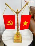  Cột cờ bằng đồng vàng mạ vàng 24K kích thước cao 55cm 