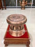  Quà Tặng Trống Đồng Đông Sơn đồng đỏ hun nâu giả cổ hoa văn chìm đường kính 30cm 