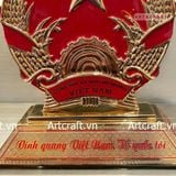  Quốc Huy Cộng Hòa Xã Hội Chủ Nghĩa Việt Nam đồng vàng mạ vàng 24K đường kính 25cm 
