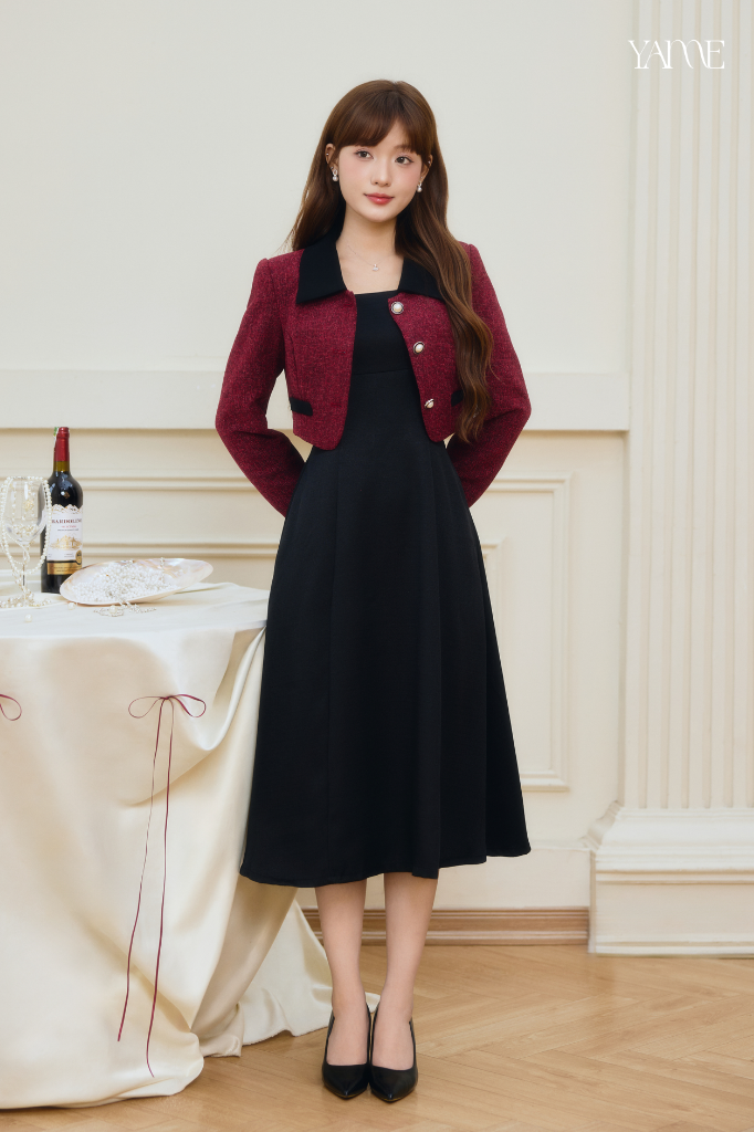 Áo Khoác Dạ Dáng Croptop YAME YA793