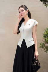 Áo Công Sở Phối Khoá Kéo YAME YA703