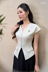 Áo Công Sở Phối Khoá Kéo YAME YA703